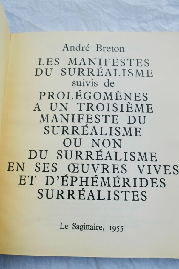 André Breton. LES MANIFESTES DU SURRÉALISME suivi de Prolégomènes à un troisième – Image 7