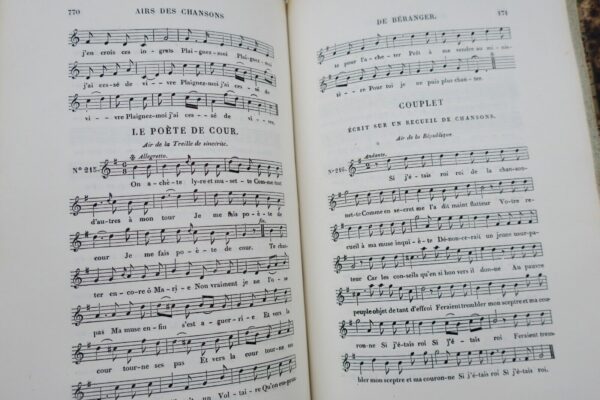 BERANGER MUSIQUE DES CHANSONS DE BERANGER - Airs notés anciens et modernes 1841 – Image 12