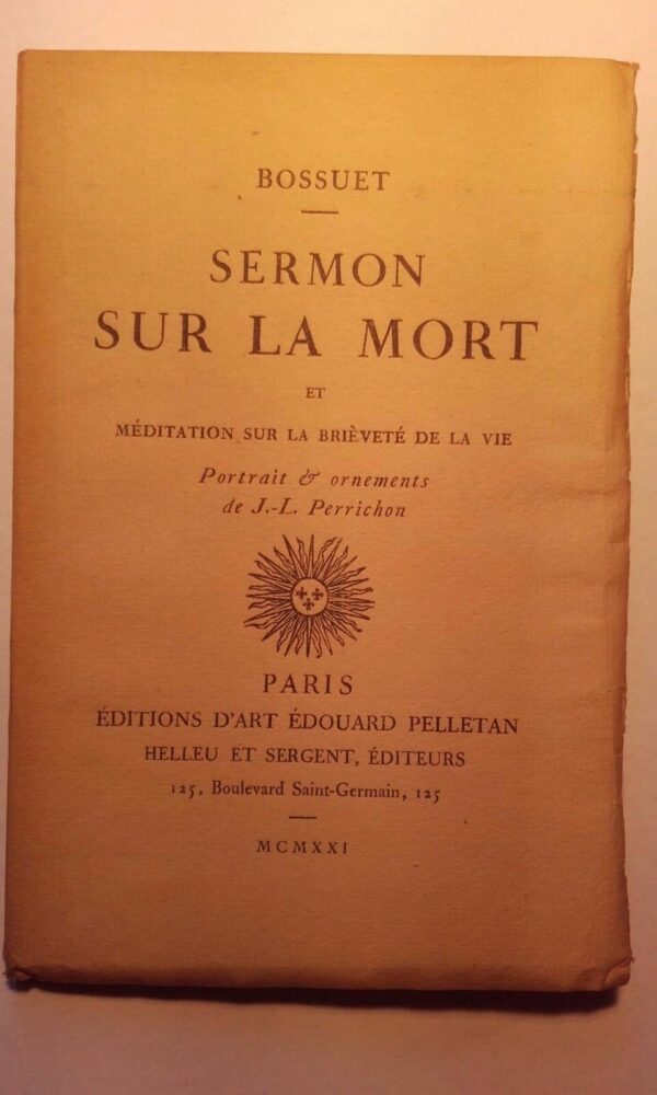 BOSSUET  Sermons sur la mort et méditaions 1921 – Image 3