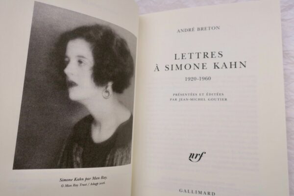 BRETON ANDRÉ LETTRES À SIMONE KAHN