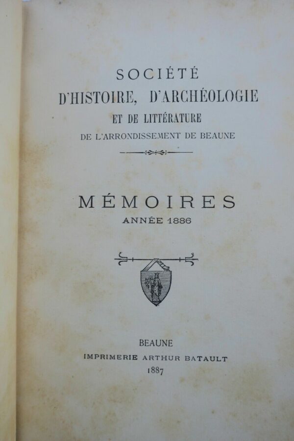 Beaune Société d'Archéologie de Beaune année 1887 – Image 5