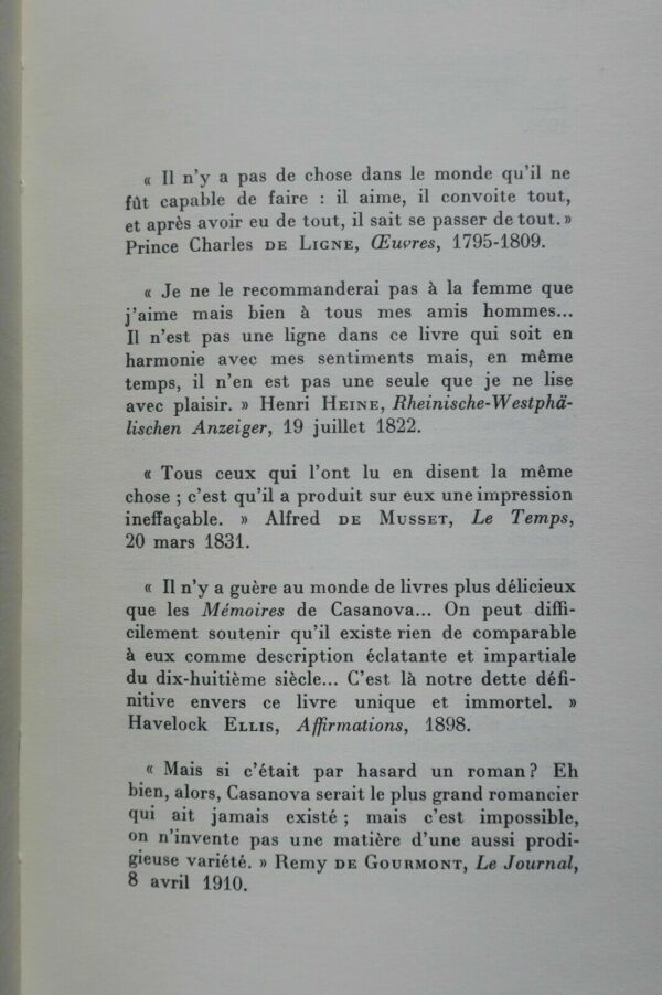 CASANOVA - BIOGRAPHIE NOUVELLE D'APRES DES DOCUMENTS INEDITS 1962 – Image 6