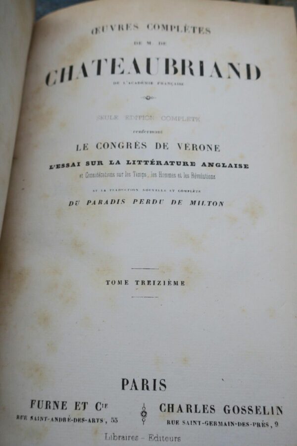 CHATEAUBRIAND  Oeuvres complètes reliure Deforge – Image 6