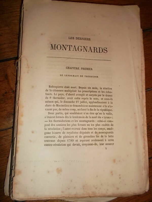 CLARETIE Jules. LES DERNIERS MONTAGNARDS. Histoire de l'insurrection de Prairial