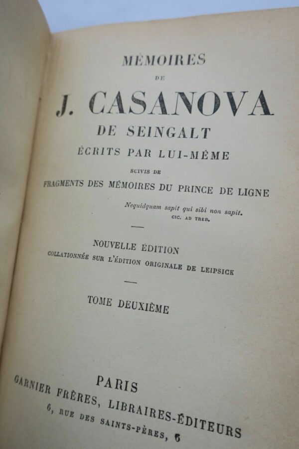 Casanova SEINGALT MEMOIRES DE J. CASANOVA DE SEINGALT – Image 5