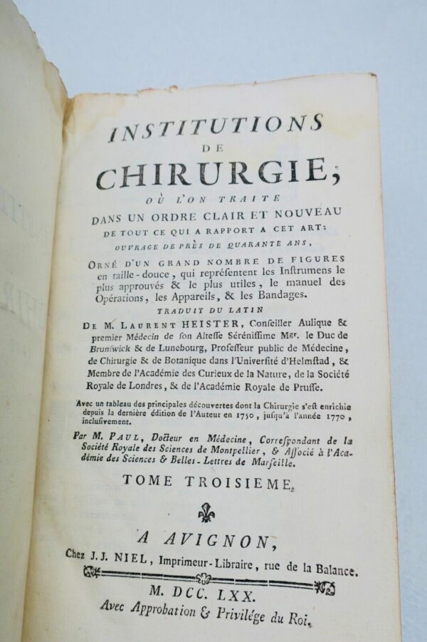 Chirurgie Laurent HEISTER Institutions de chirurgie 1770 – Image 11