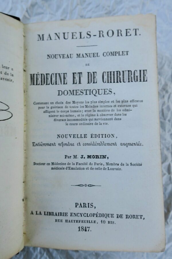 Chirurgie nouveau manuel complet de médecine et de chirurgie domestique 1847 – Image 3