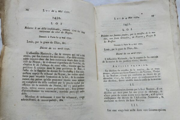 Collection.. des lois promulguées sur les décrets de l'assemblée nationale 1791 – Image 3