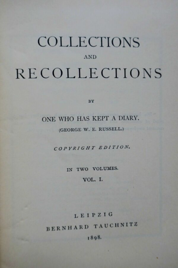 Collections and Recollections By One Who Has Kept A Diary 1898 – Image 7