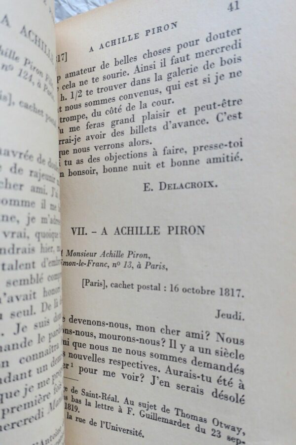 DELACROIX (Eugène). Lettres intimes. Correspondance inédite SP – Image 5