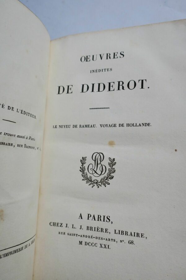 DIDEROT 1821 OEUVRES COMPLETES BRIERE – Image 14