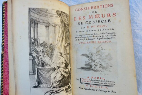 DU CLOS Charles CONSIDERATIONS SUR LES MOEURS DE CE SIECLE 1764 – Image 5