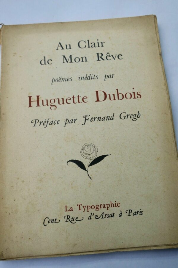 DUBOIS Huguette Au clair de mon rêve  + dédicace – Image 3