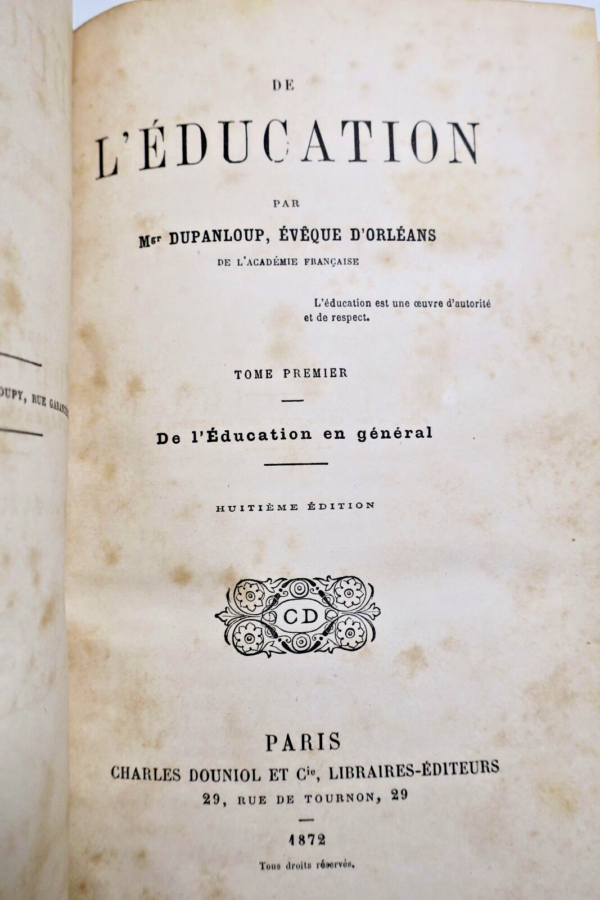 DUPANLOUP De l'éducation 1872 – Image 4