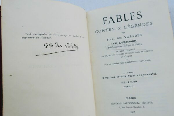 FABLES, CONTES & LEGENDES 1877 valades Reliure aux armes – Image 8