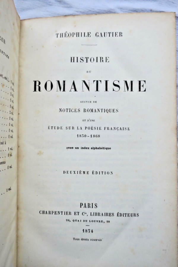 GAUTIER HISTOIRE DU ROMANTISME 1874 – Image 5