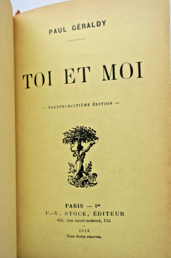 GERALDY Toi et Moi. 1918 + lettre de l'auteur – Image 6