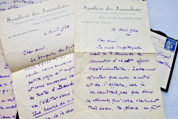 Georges Bourdon lettres autographes manuscrites à Fernand Gregh – Image 9