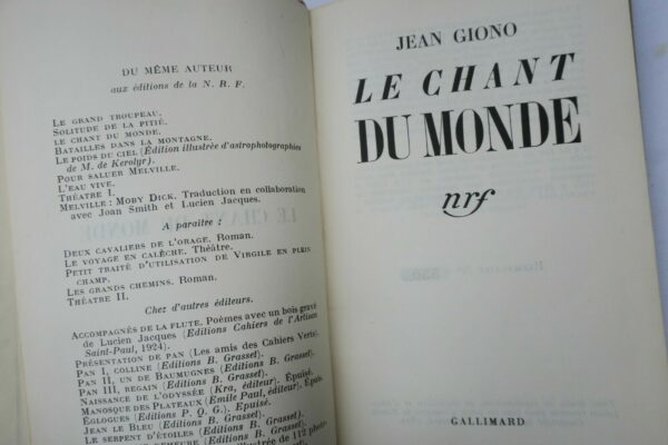 Giono Le Chant du Monde Bonnet 1943 – Image 4