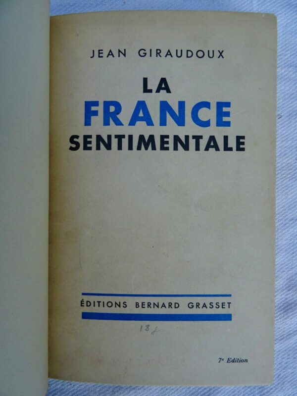 Giraudoux La France Sentimentale, 1932 EO – Image 5