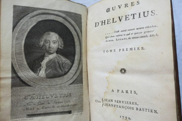 HELVETIUS : Oeuvres d'HELVETIUS 1792 – Image 9