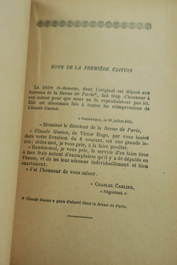 HUGO VICTOR LE DERNIER JOUR D'UN CONDAMNE - CLAUDE GUEUX 15 x 10 cm. – Image 6