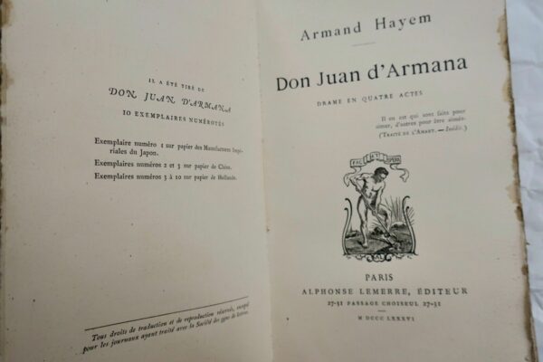 Hayem don Juan d'armana Lemerre 1886 – Image 3