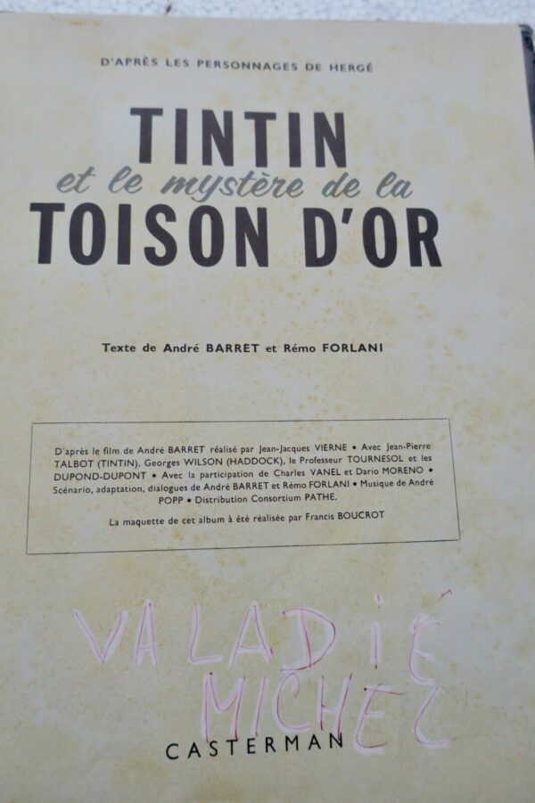 Hergé Tintin et le mystère de la Toison d'Or Casterman. 1962 – Image 12