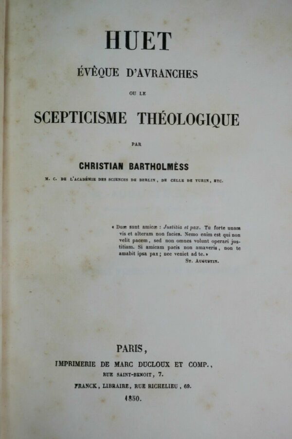 Huet évèque d'Avranches ou le septicisme théologique 1850 – Image 3