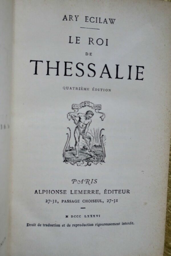 KOLEMINE – ECILAW  Le Roi de Thessalie 1886 – Image 3