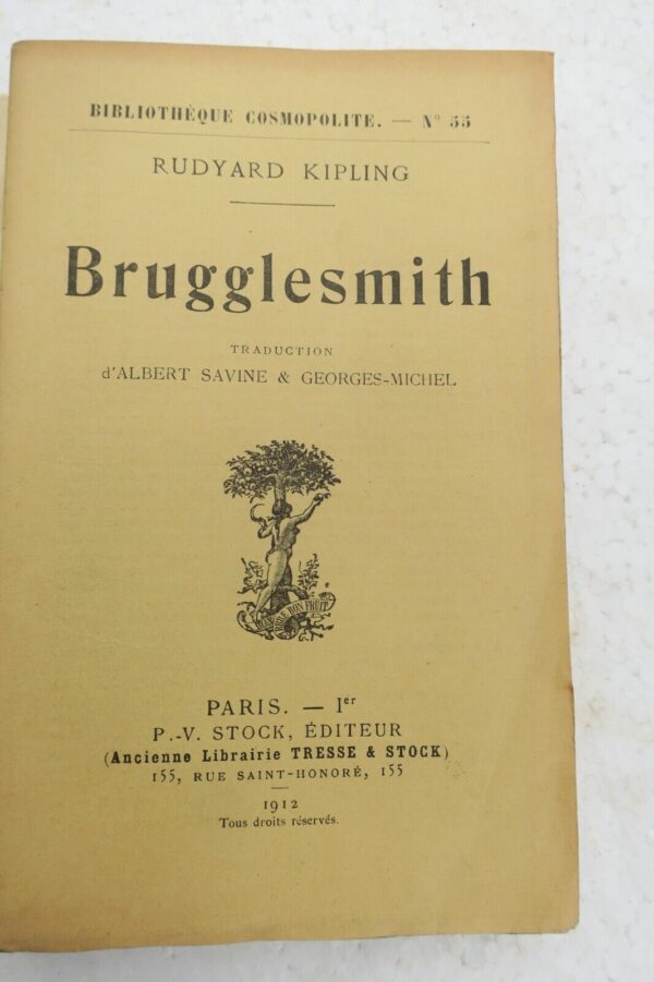 Kipling Rudyard Brugglesmith Librairie Stock, 1912 EO