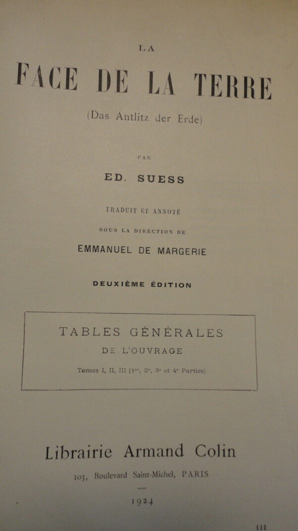 La Face de la Terre. (Das Antlitz der Erde) 1924