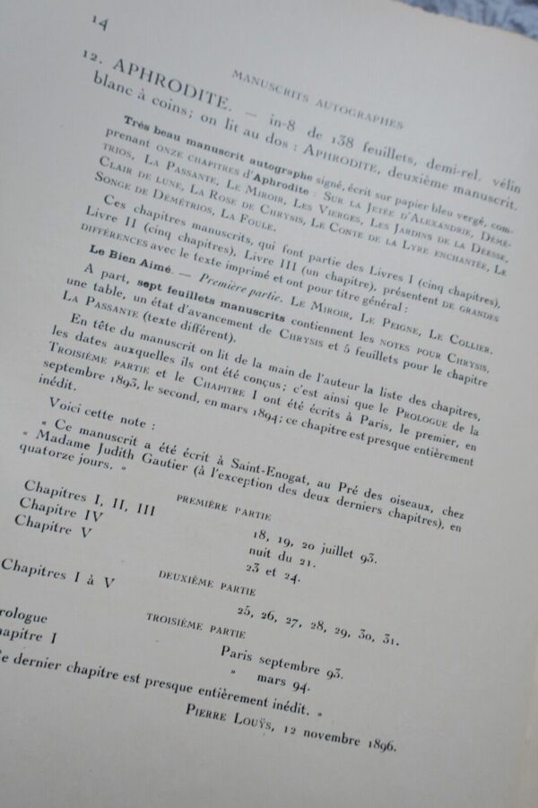 Louÿs Manuscrits de Pierre Louÿs et de divers auteurs contemporains 1926 – Image 13