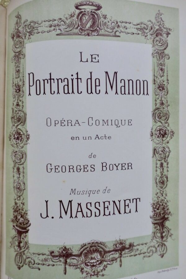 MASSENET J. MANON + LE PORTRAIT DE MANON – PIANO ET CHANT – Image 5