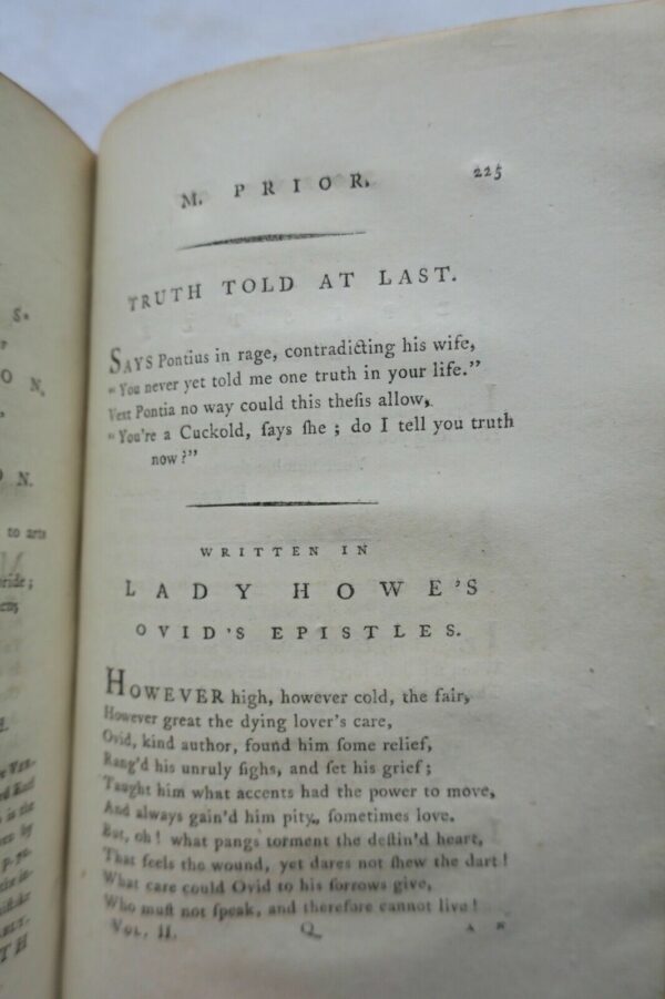 Matthew Prior, Esq The Poetical Works of Matthew Prior  1779 – Image 7