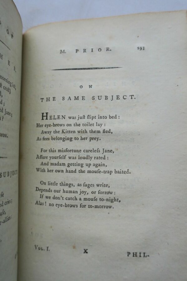 Matthew Prior, Esq The Poetical Works of Matthew Prior  1779 – Image 8