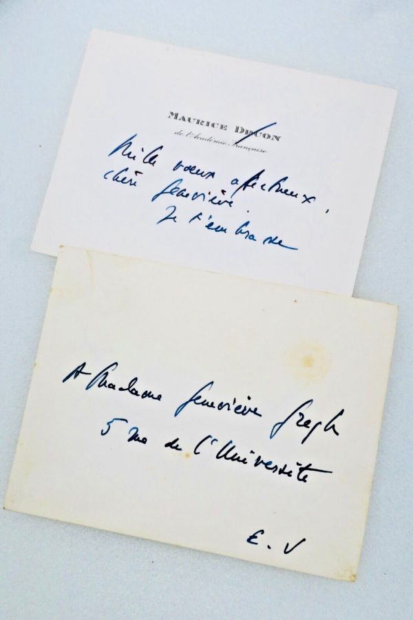 Maurice DRUON carte autographes signée