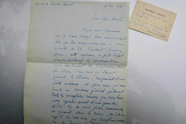 Maurice Druon ensemble de lettres autographes au poète Fernand Gregh 1937 – Image 18