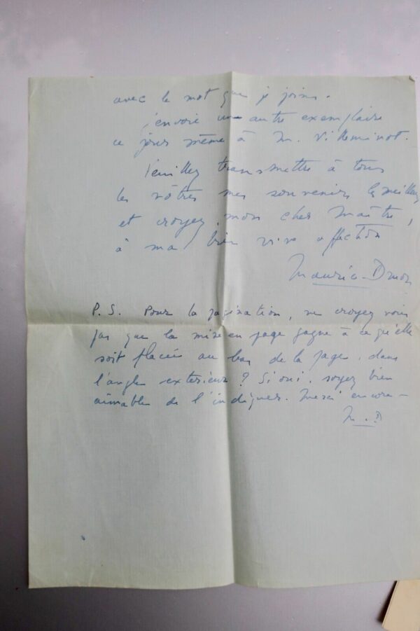 Maurice Druon ensemble de lettres autographes au poète Fernand Gregh 1937 – Image 21