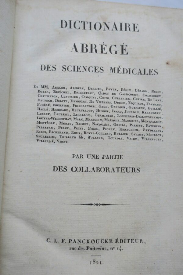 Médecine dictionnaire abrégé des sciences médicales PANCKOUCKE – Image 10