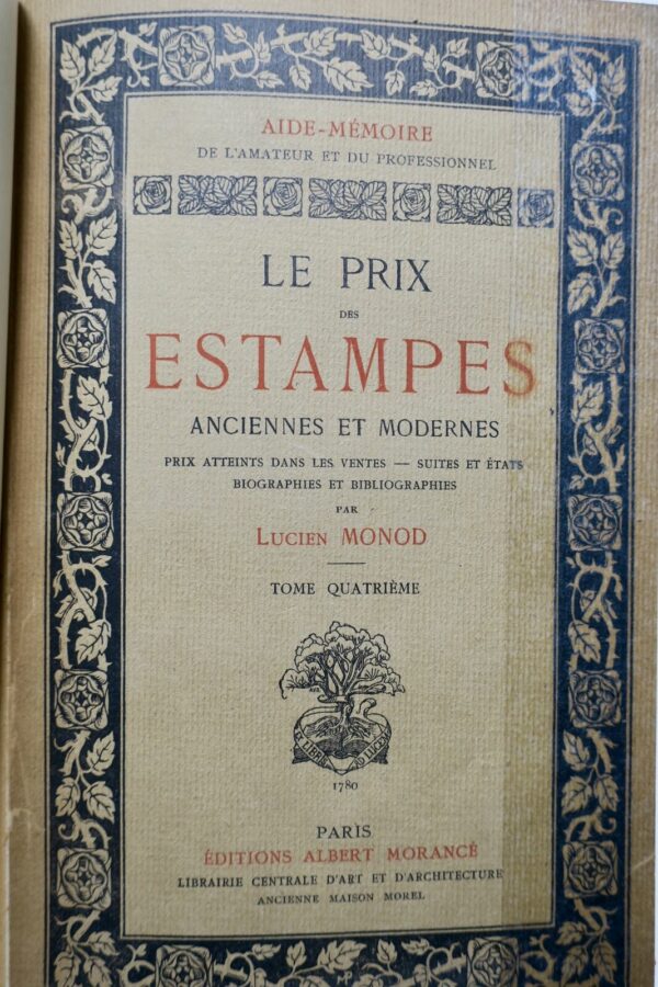 Monod  Le prix des estampes, anciennes et modernes. Tome quatrième. – Image 4