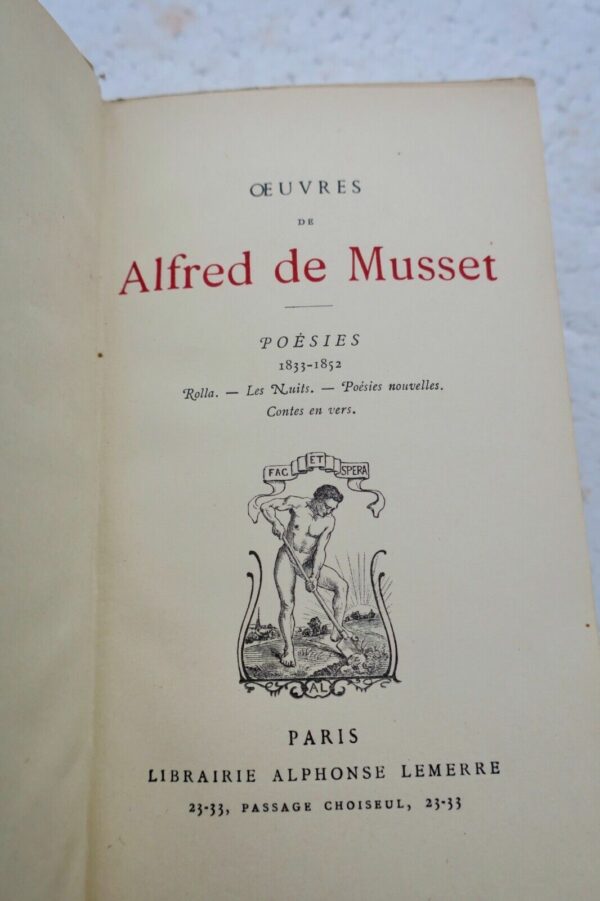 Musset, Alfred de Oeuvres poésies 1833-1852 Rolla -les nuits-... – Image 6