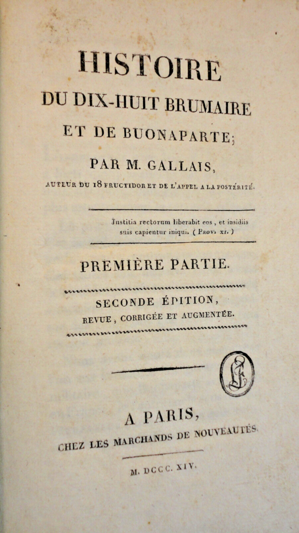 Napoléon Histoire du dix-huit brumaire et de Buonaparte   1814 – Image 3