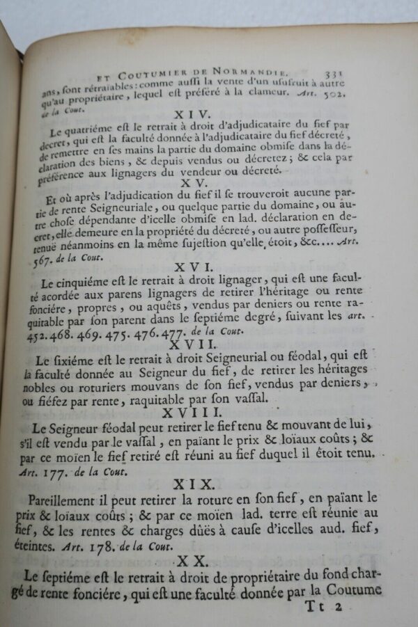 Normandie Principes généraux du droit.. coutumier de la province Normandie 1742 – Image 4