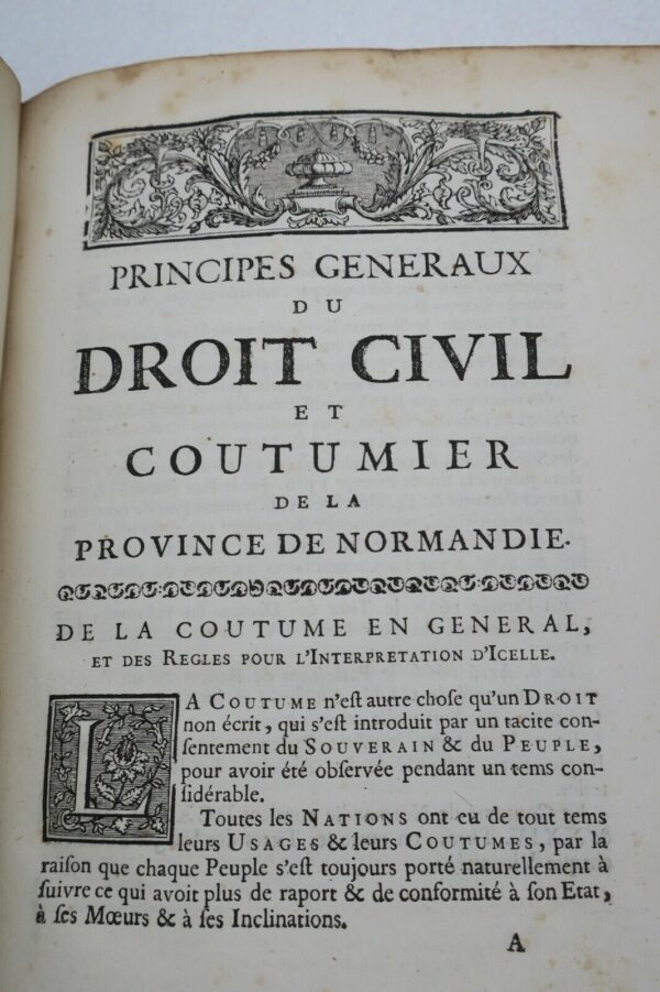 Normandie Principes généraux du droit.. coutumier de la province Normandie 1742 – Image 8