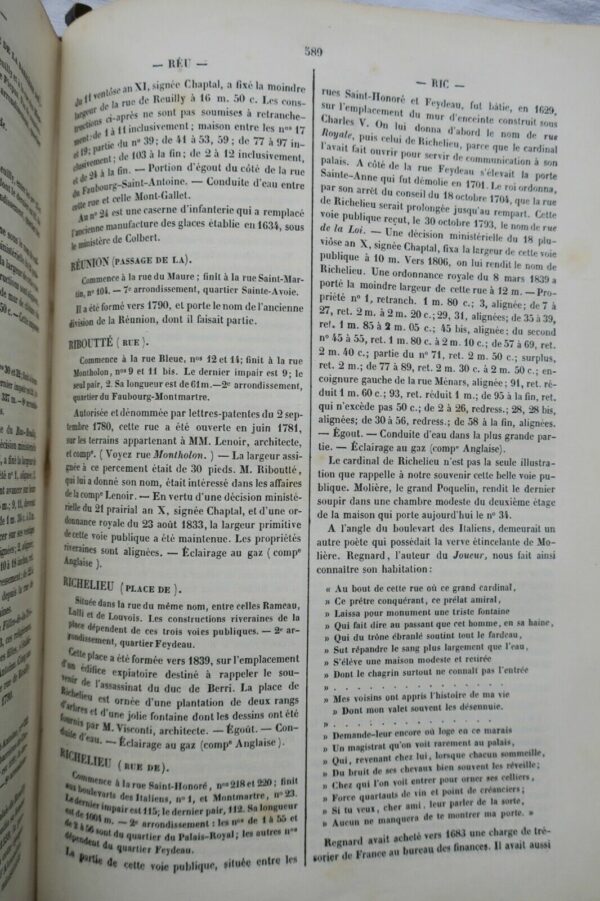 Paris Dictionnaire administratif et historique des rues de Paris 1844 – Image 4