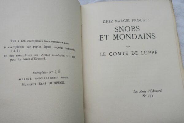 Proust Chez Marcel Proust Snobs et Mondains Le Comte de Luppé – Image 3