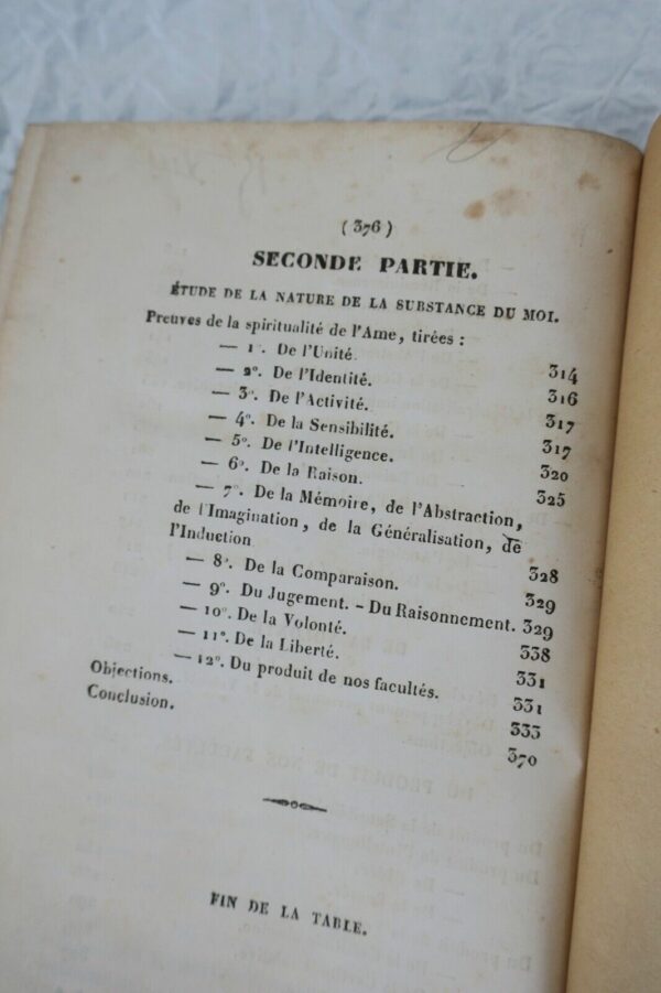 Psychologie Résumé de psychologie, par A. Tollemer 1838 – Image 13