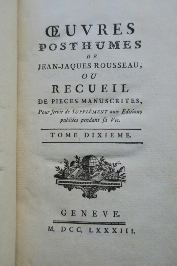 ROUSSEAU Oeuvres Posthumes 1783 – Image 7