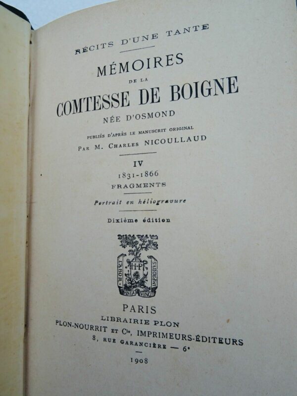 Récits d'une tante. Mémoires de la comtesse de Boigne – Image 7